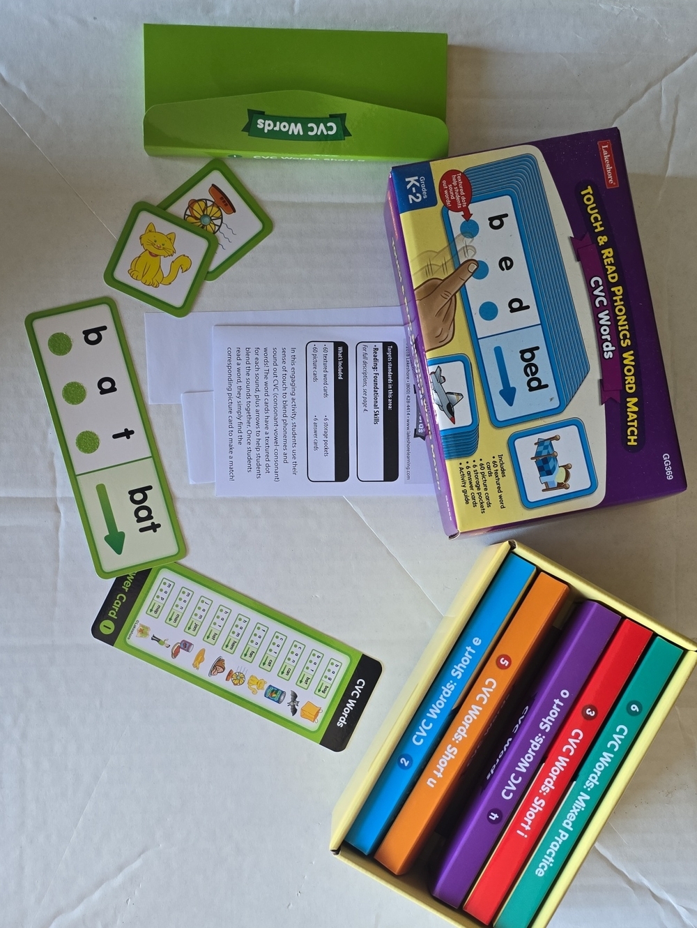 Touch & Read Phonics CVC Word Match Learning Set - Green
